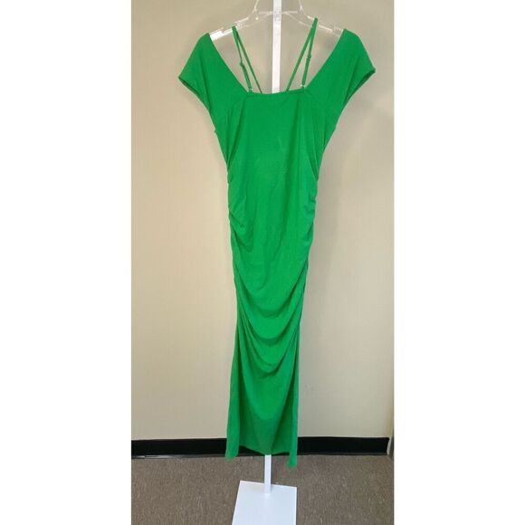 Jonathan Simkhai NWT Meryl Capsleeve Midi Dress in Parrot Size M - Picture 6 of 8